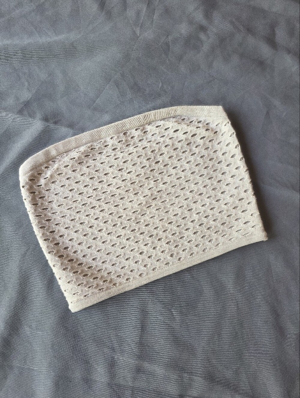 aerie Beige Knit Strapless Bandeau Top